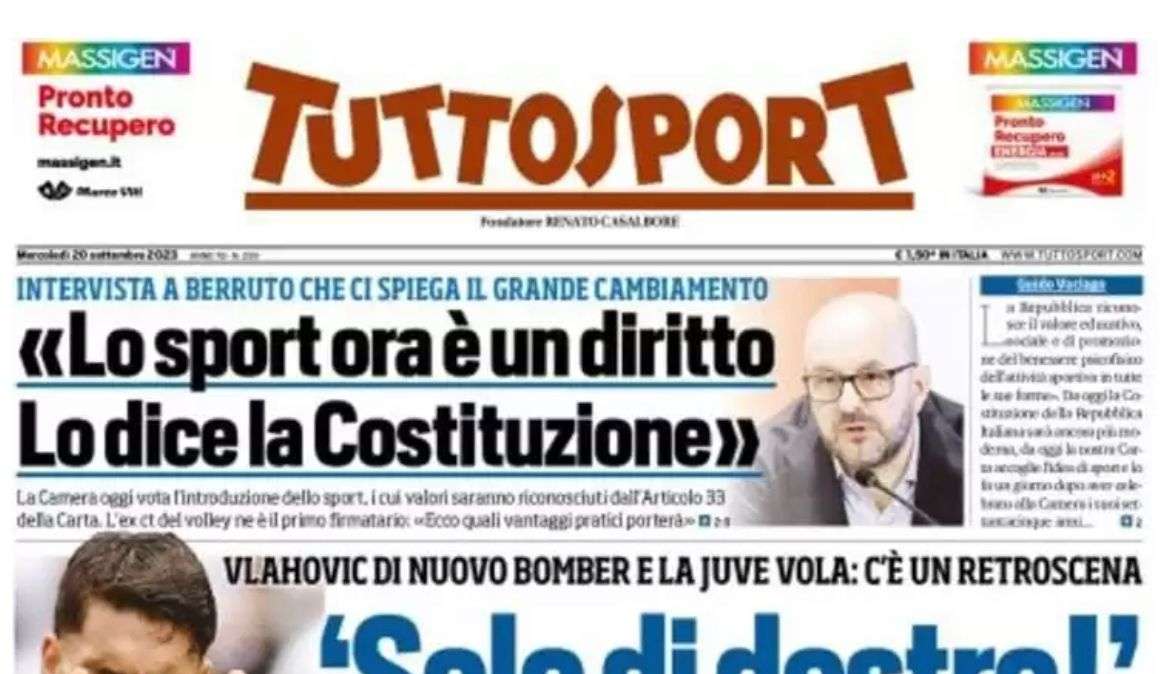 Tuttosport - Solo di destro, Dusan, la cura Max