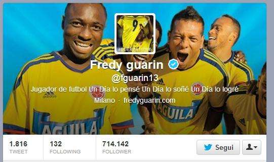 Guarin toglie maglia Inter da suo profilo twitter