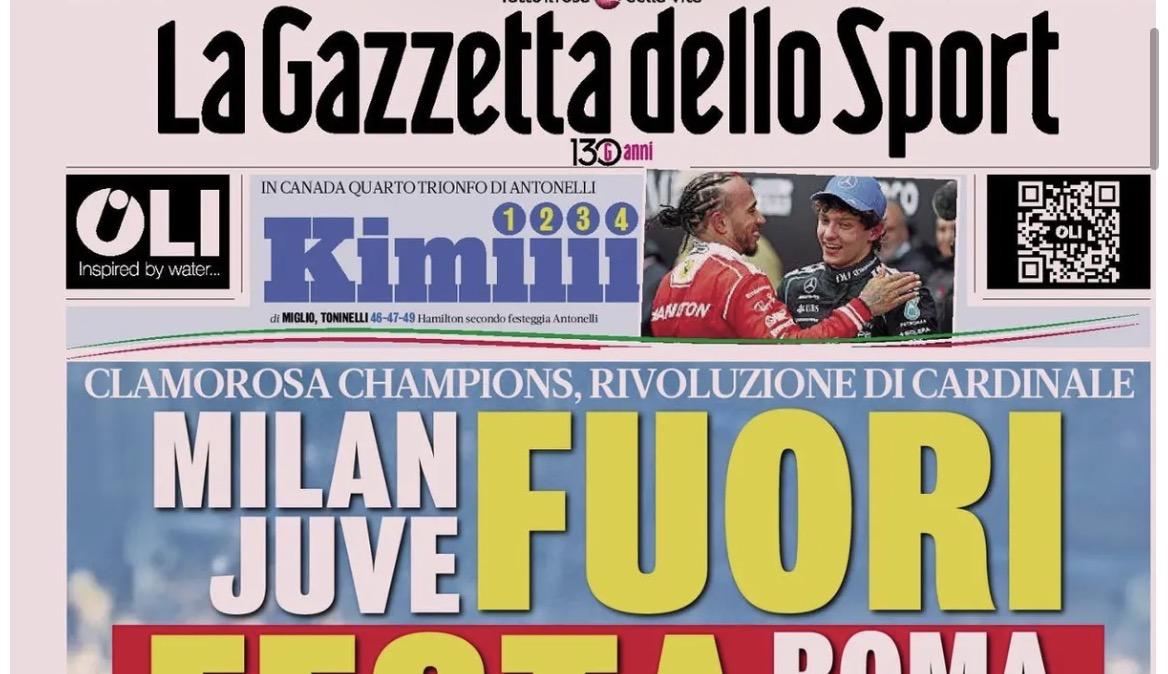 Milan e Juve fuori 