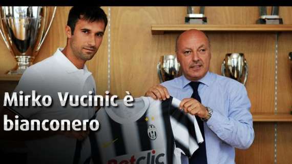 VUCINIC, conferenza integrale: "Il campo dirà se sono un top player. E' una Juve fatta per vincere". MAROTTA: "Mercato? Porte aperte sia in entrata che in uscita"