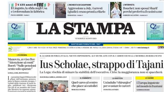 La Stampa- Cambio della guardia