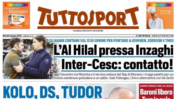 Tuttosport - L’agenda di Comolli, Kolo, Ds e Tudor