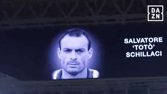 Il Bernabeu rende omaggio a Totò Schillaci sulle note di Morricone