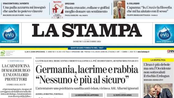 La Stampa - Uno torna, uno si ferma