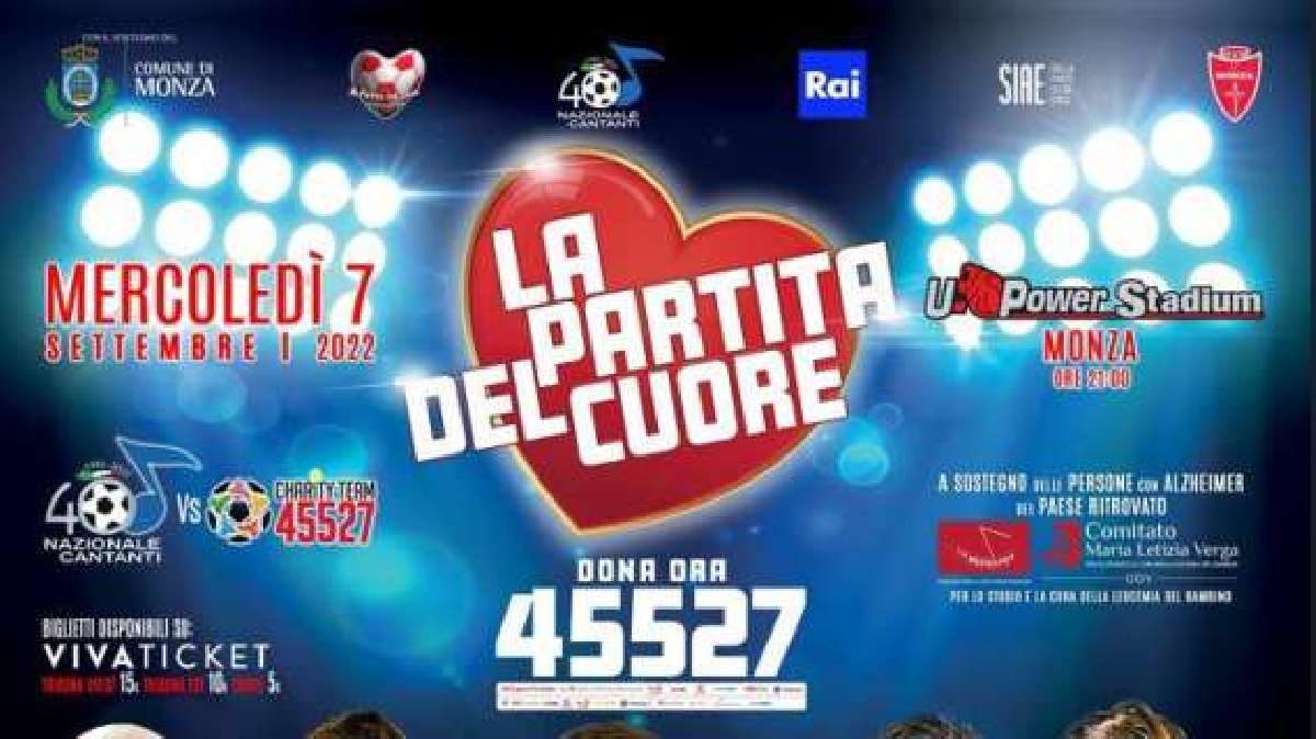 Mercoledì a Monza la Partita del Cuore tra Nazionale Cantanti ...