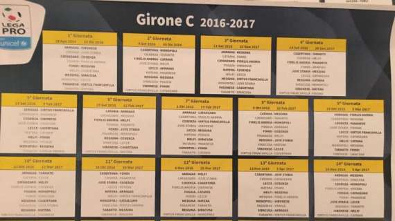 Ecco il calendario completo del Girone C di Lega Pro 2016/2017