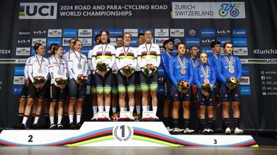 SPECIALE - Mondiali Ciclismo, medaglia Affini: bronzo Team Mixed Relay 