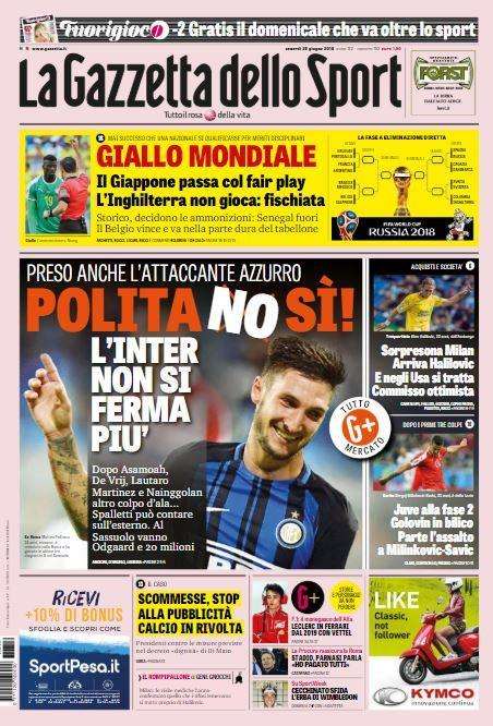 Gazzetta dello Sport in prima pagina: "Giallo Mondiale"