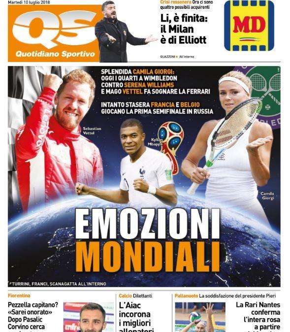 Il Quotidiano Sportivo verso Francia-Belgio: "Emozioni Mondiali"