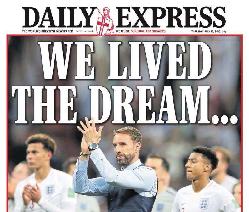 Daily Express ringrazia l'Inghilterra: "Abbiamo vissuto un sogno"