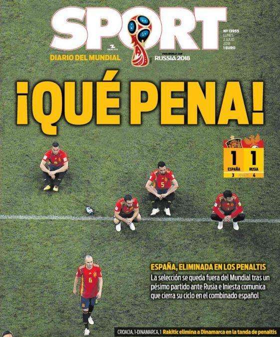 Spagna fuori dal Mondiale, Sport: "Che peccato"