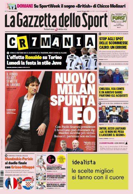 Gazzetta dello Sport: "Mandzukic-Perisic al duello finale con Grizou-Mbappé"