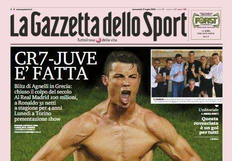 <i>Gazzetta</i> pensa solo a CR7 in prima pagina: 