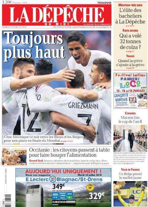 La Depeche e la semifinale tra Francia e Belgio: "Sempre più in alto"