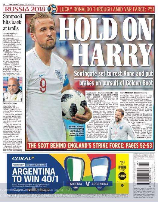 Il Daily Express titola: "Hold on, Harry"