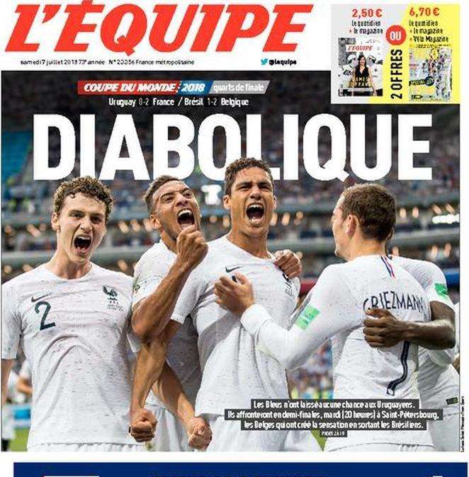 Francia, L'Equipe: "Diabolici"