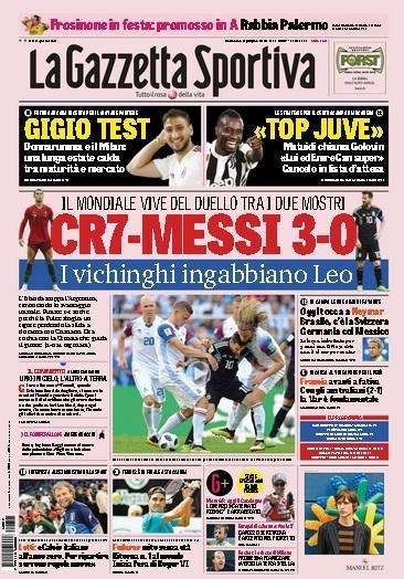 Gazzetta dello Sport: "CR7-Messi 3-0"