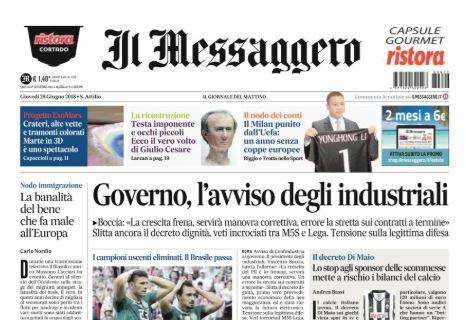 <i>Il Messaggero</i> titola: 