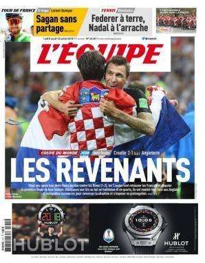 L'Equipe applaude la Croazia: "I redivivi"
