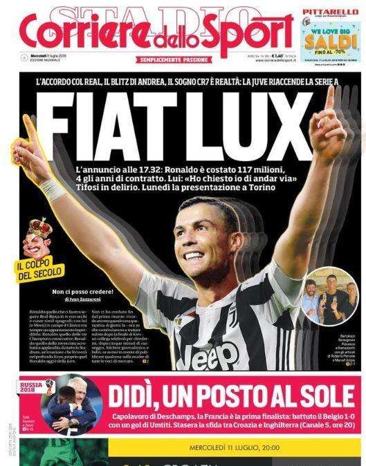 Il Corriere dello Sport su Francia-Belgio: "Capolavoro di Deschamps, un posto al sole"