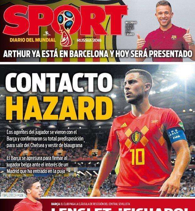 Belgio, Sport svela: "Contatto Hazard. Il Barça sfida il Real Madrid"