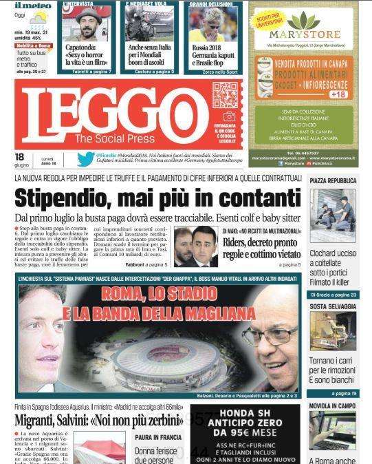 L'apertura di Leggo sulle sorprese al Mondiale: "Germania kaputt e Brasile flop"