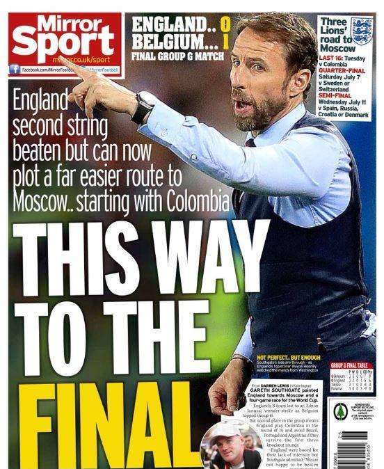 Inghilterra, Mirror: "Questa strada per la finale"