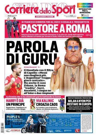 L'apertura del Corriere dello Sport: "Harry principe, caos Croazia"