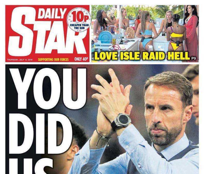 Daily Star rincuora l'Inghilterra: "Ci avete resi orgogliosi"