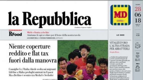<i>La Repubblica</i> in prima pagina: 