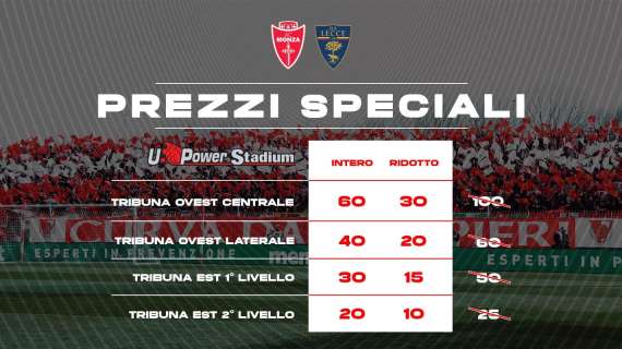 Lo stadio tutto biancorosso: prezzi speciali per Monza-Lecce