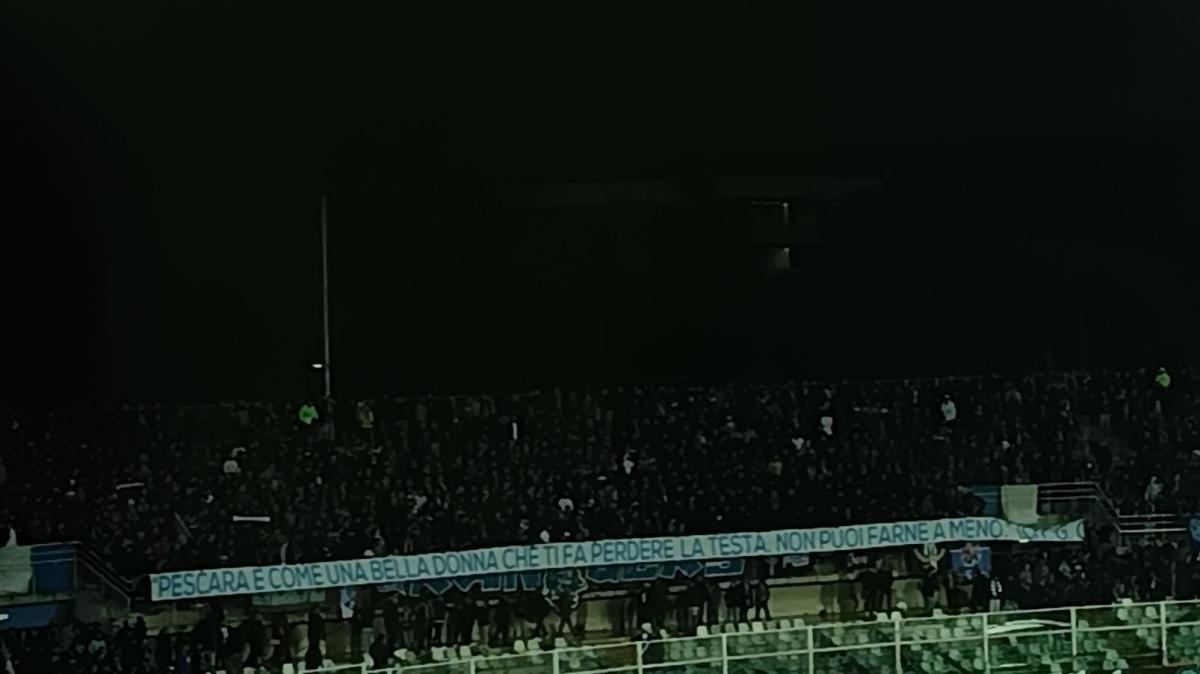 Il messaggio della curva del Pescara a Galeone 