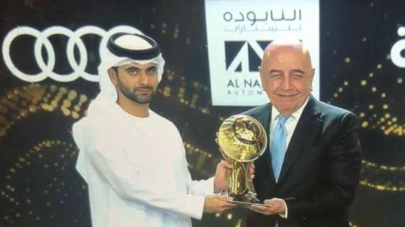 Galliani premiato a Dubai al Globe Soccer Awards 2022