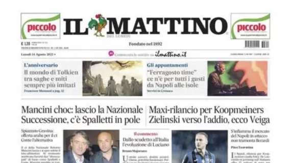 PRIMA PAGINA - Il Mattino: "Rilancio per Koopmeiners! Zielinski via, c'è Veiga"