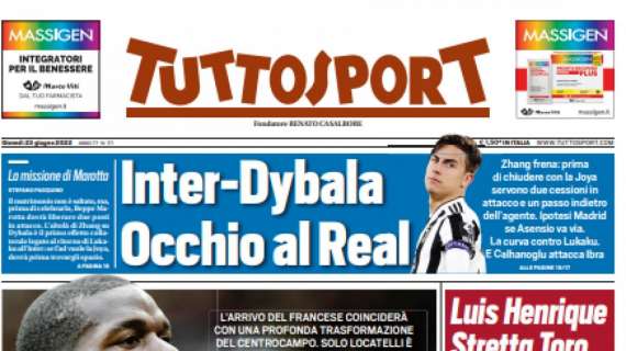 PRIMA PAGINA - Tuttosport: "Inter-Dybala, occhio al Real"