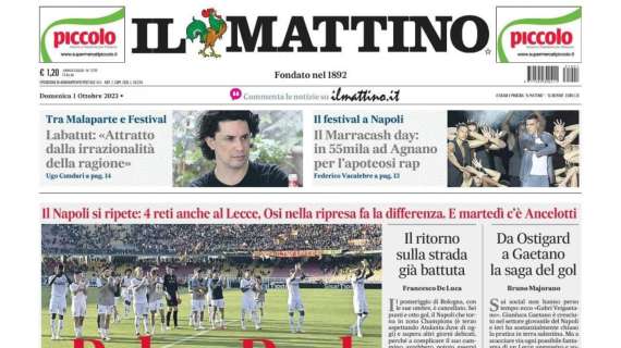 PRIMA PAGINA - Il Mattino: "Poker Real"