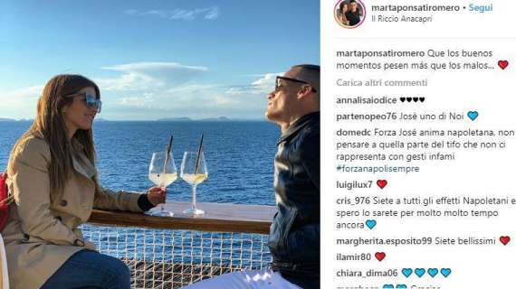 FOTO - Lady Callejon posta uno scatto con José e manda un messaggio: "I bei momenti pesano più di quelli cattivi"