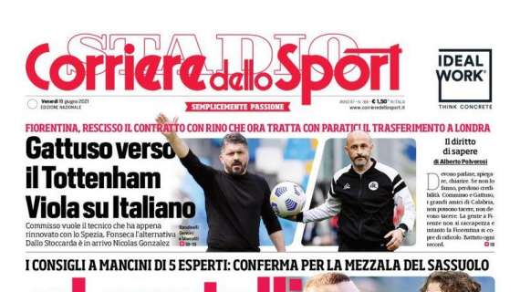 PRIMA PAGINA - Corriere dello Sport: “Gattuso verso il Tottenham. Viola su Italiano”