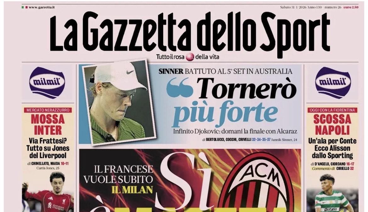 Gazzetta dello Sport: "Scossa Napoli, un'ala per Conte: c'è Alisson"