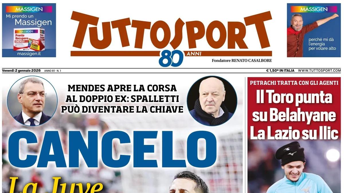 Tuttosport sul mercato: "Cancelo, la Juve sfida l'Inter"