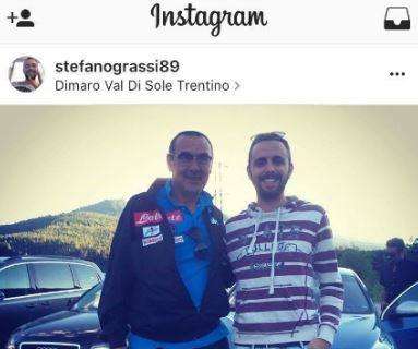 FOTO - Il fratello di Grassi raggiunge Dimaro, Sarri scherza: "Ah ecco il Grassi forte"