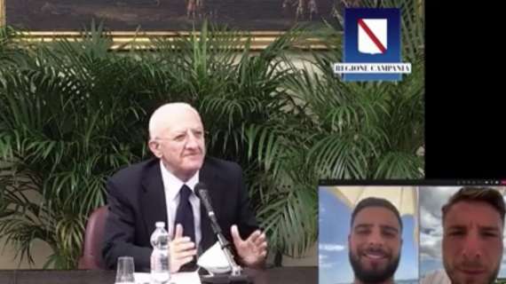 Insigne-Immobile in diretta con De Luca: "Avete onorato la Campania! Ci sono rimasti male..."