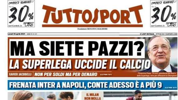 PRIMA PAGINA - Tuttosport: "Frenata Inter a Napoli"
