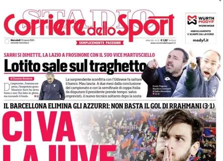 PRIMA PAGINA - CdS: "Ci va la Juve. Napoli fuori dalla Champions, Allegri al Mondiale"