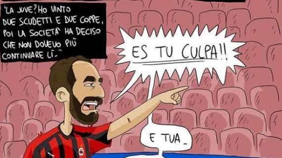 FOTO - La Juve scarica Higuain, si scatena ironia sul web: "Es tu culpa! E tua, e tua, e anche tu..."