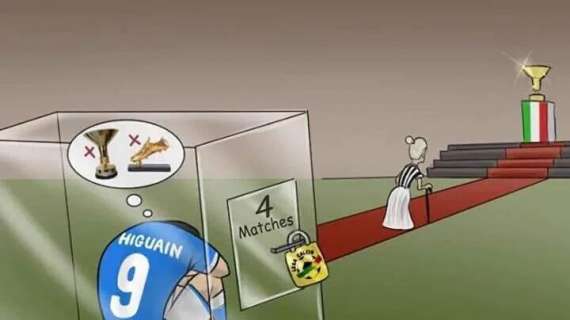 FOTO - La squalifica di Higuain fa il giro del mondo: ecco la triste vignetta apparsa sul web