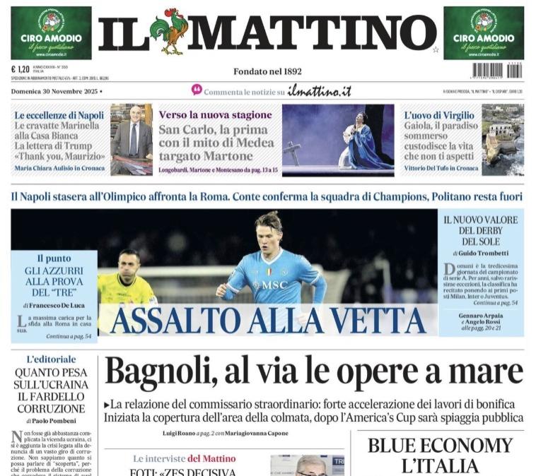 Il Mattino: "Assalto alla vetta"