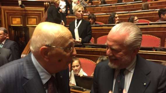 FOTO - De Laurentiis su Twitter: "Sempre speciale incontrare il Presidente Giorgio Napolitano"