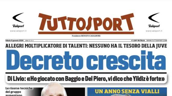 PRIMA PAGINA - Tuttosport: "Decreto crescita"