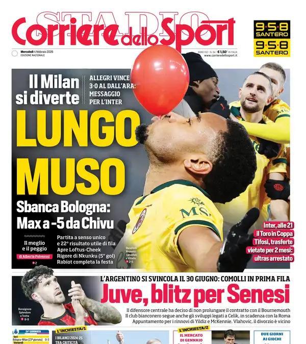 Corriere dello Sport: "Ricavi e debiti: il modello Napoli"